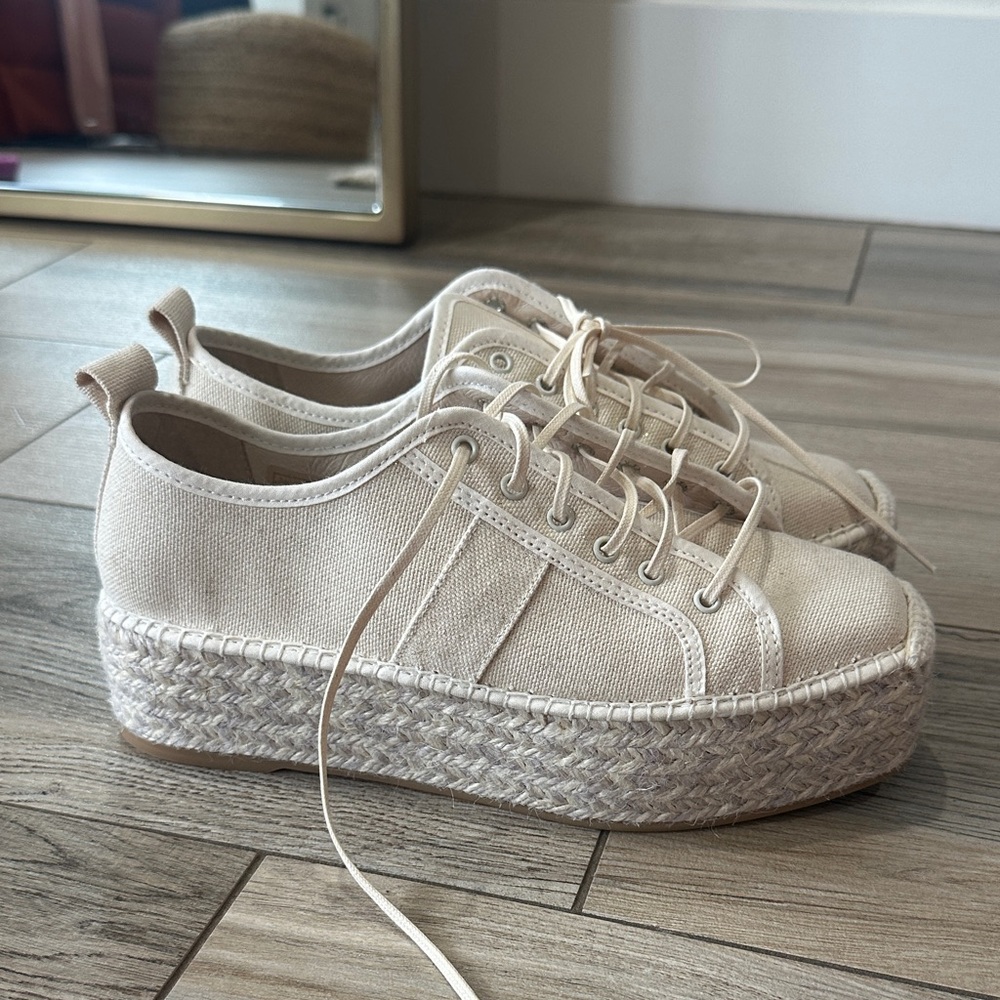 Women's Cream Platform Sneakers